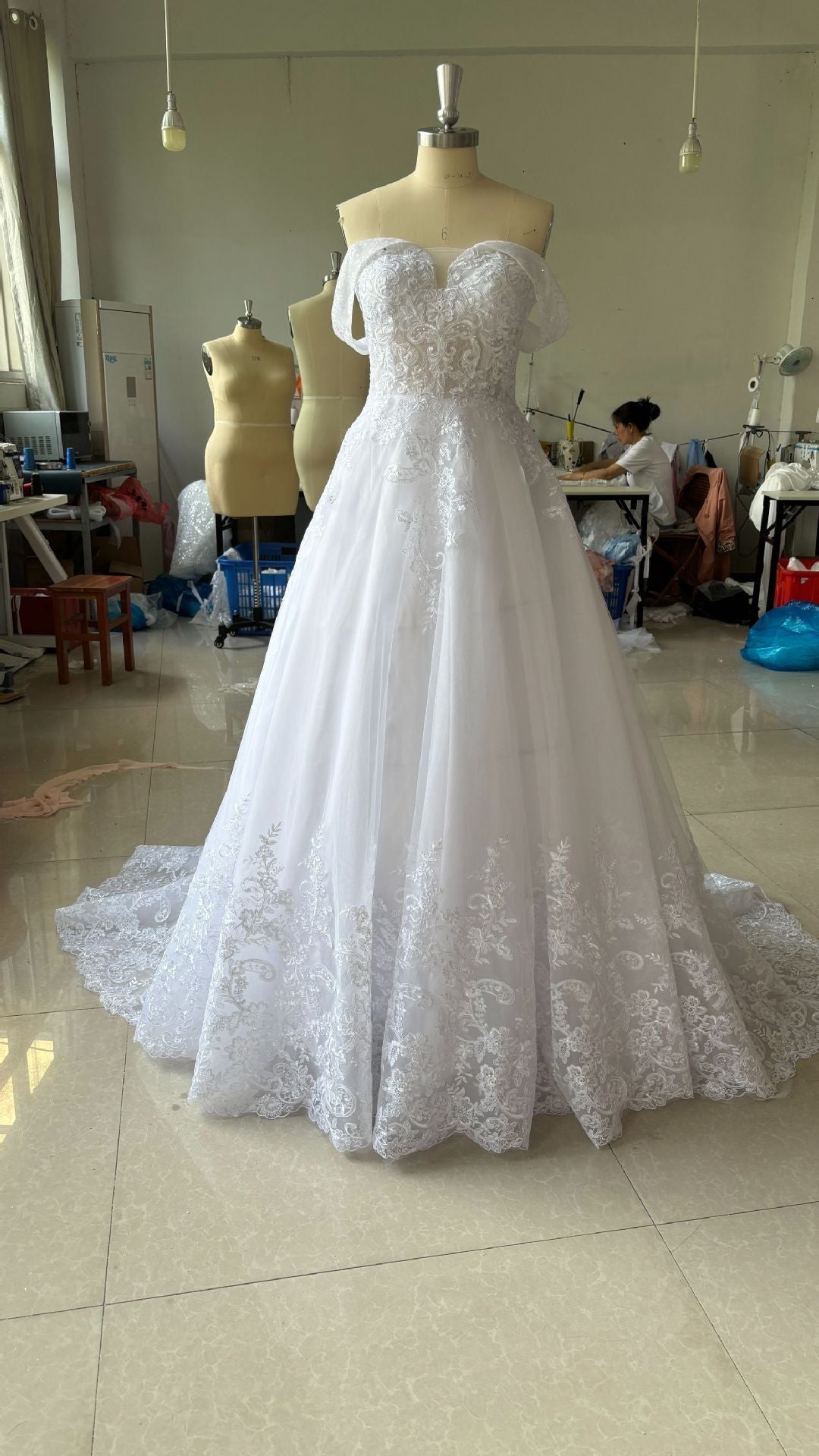 Off-Shoulder Ball Gown Wedding Dress | Chic Wedding Dress UK