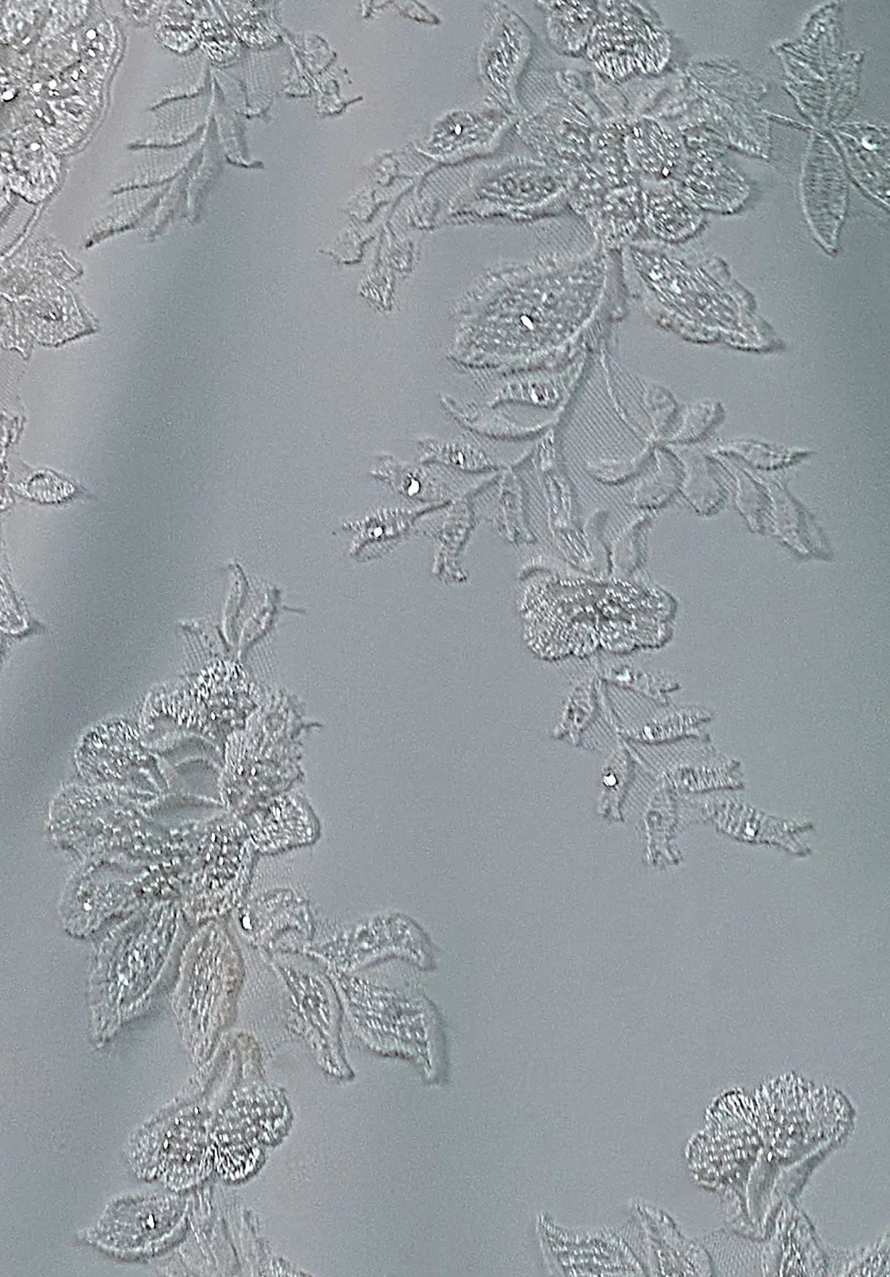 Strapless A Line Long Train Beaded Lace Low Back Handmade Wedding Dresses
