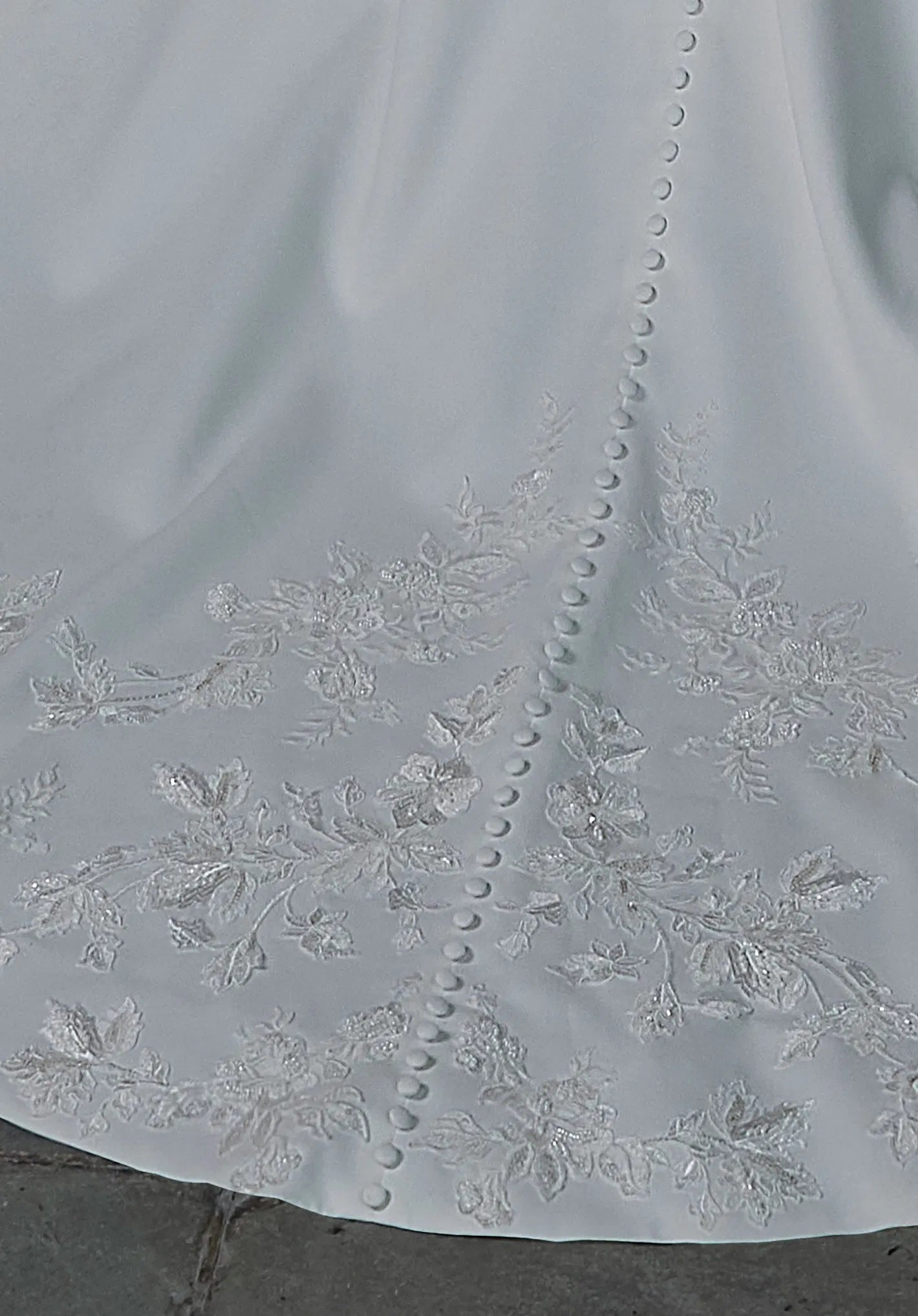 Strapless A Line Long Train Beaded Lace Low Back Handmade Wedding Dresses