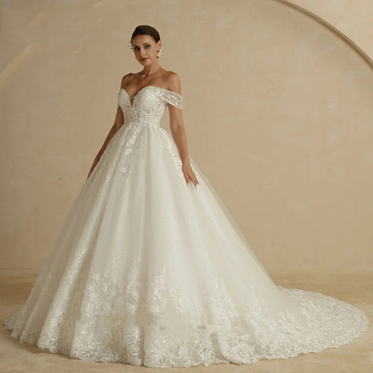 Off-Shoulder Ball Gown Wedding Dress | Chic Wedding Dress UK